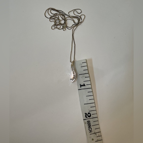 Solid 14K White Gold Natural Diamond Pendant Box Link Neck Chain Necklace - Picture 9 of 13